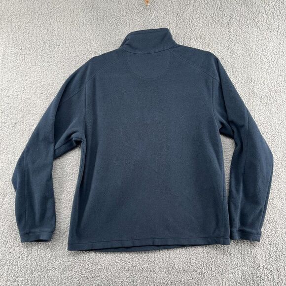 LL Bean Fleece Sweater Mens Small Quarter Zip Pullover Sweatshirt Blue Cozy Late - Picture 9 of 13